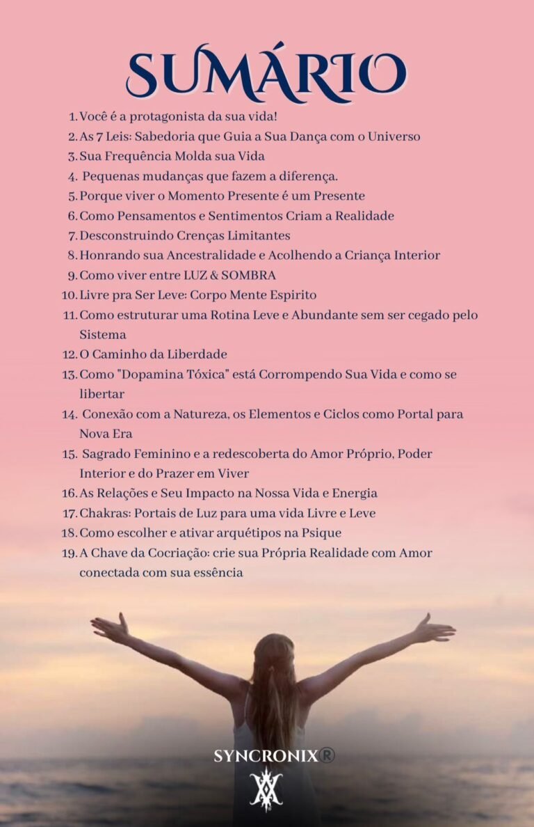 Sumário do Ebook Alma Livre