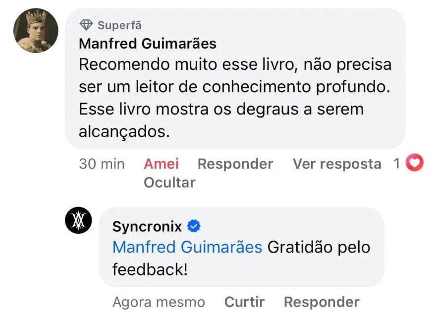 Comentário real de um leitor de A Chave do Poder