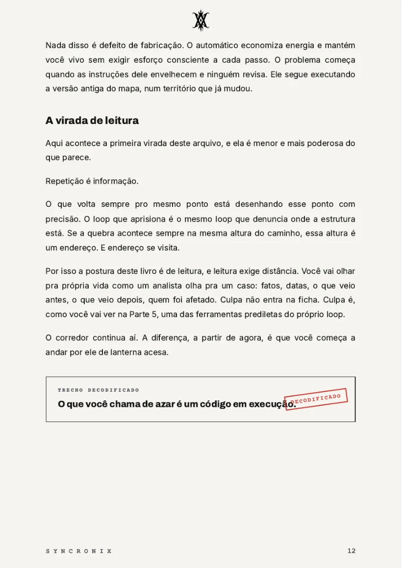 Página real do livro: revelação · carimbo decodificado